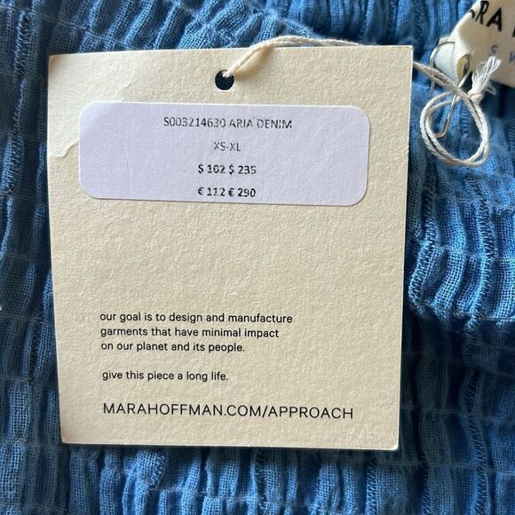 NWT - XS - MARA HOFFMAN - ARIA skirt blue cotton holiday beach cover up cruise - Picture 5 of 5